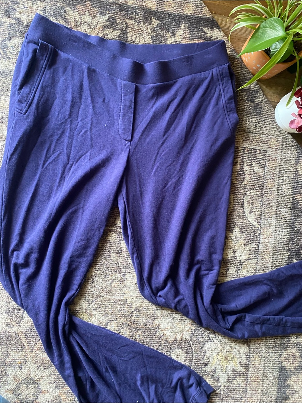 Pure Jill J. Jill Purple Indigo Knit Lounge Jogger Pants - Women's Medium